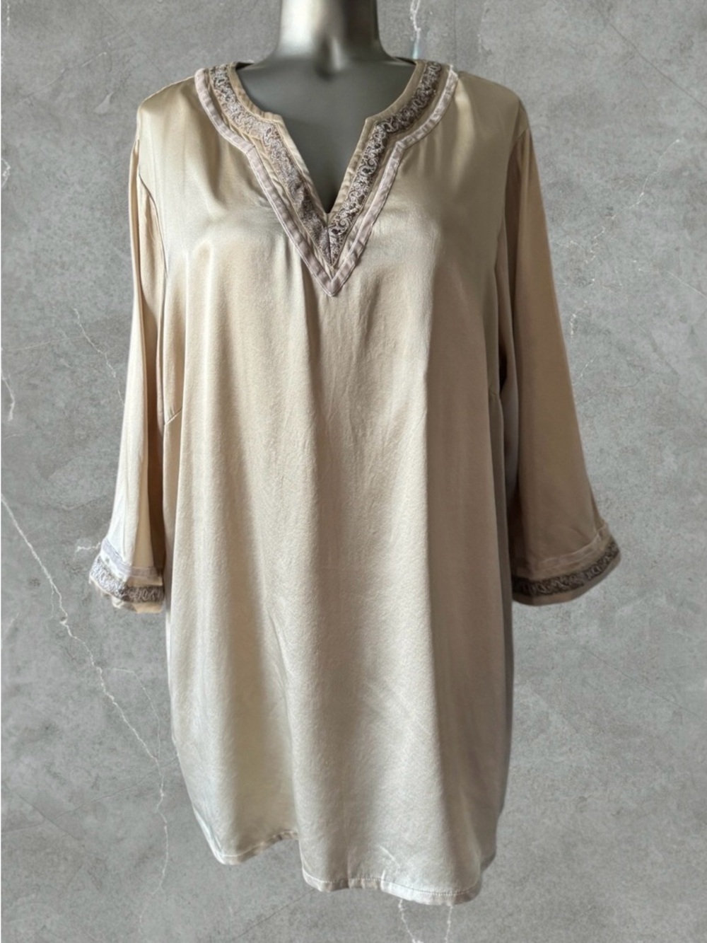 2 for $30 | Plus Size 100% Silk V-Neck Tunic